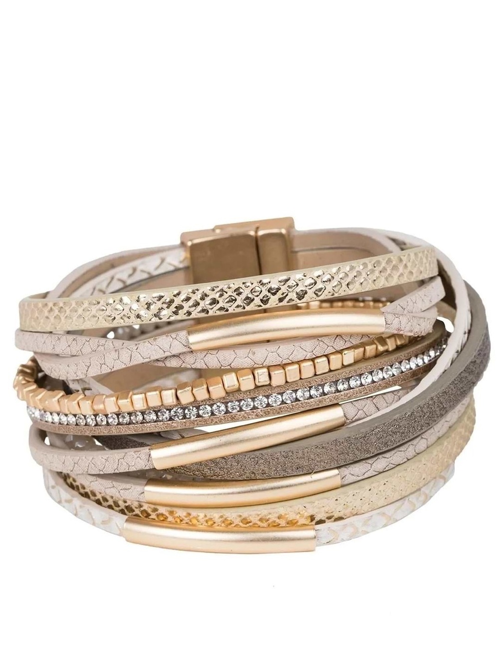 NWT Saachi Glimmer Leather Bracelet Color: Peru